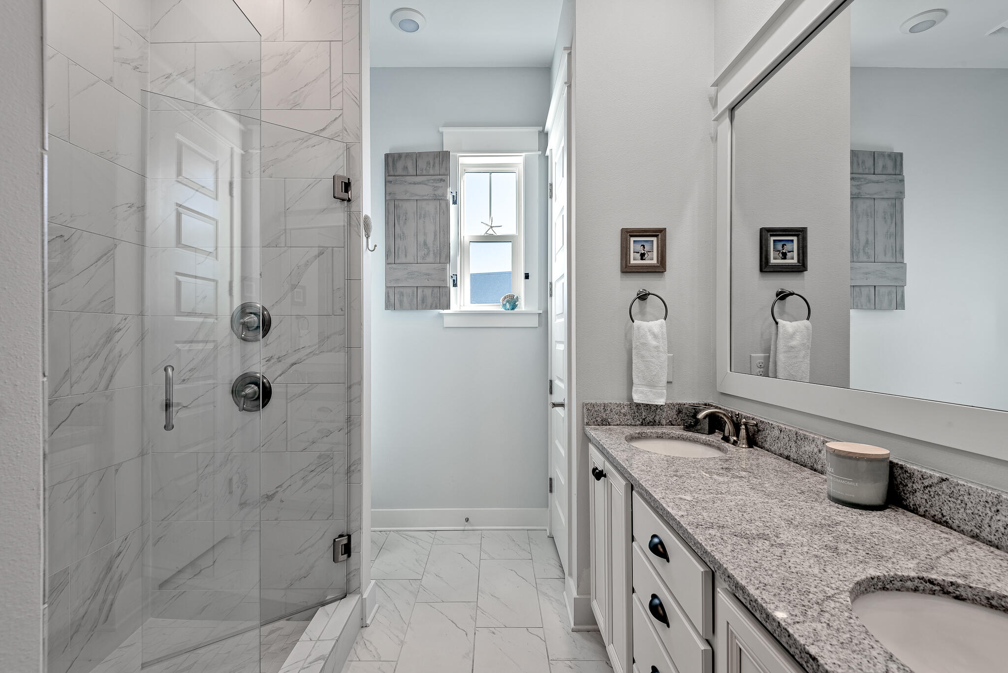 Undisclosed Address Inlet Beach, FL 32461 - Photo 13 of 25 a bathroom with a granite countertop sink and shower