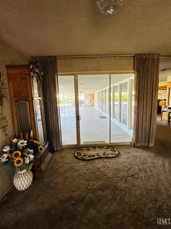 a room with a large window