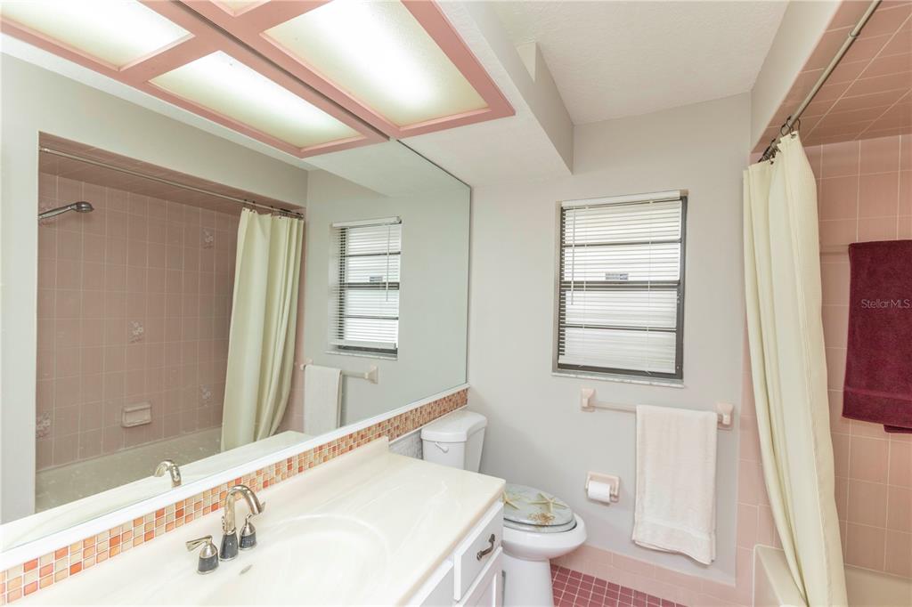 5701 Mossberg Drive New Port Richey, FL 34655 - Photo 32 of 58 a bathroom with a sink a toilet and a mirror