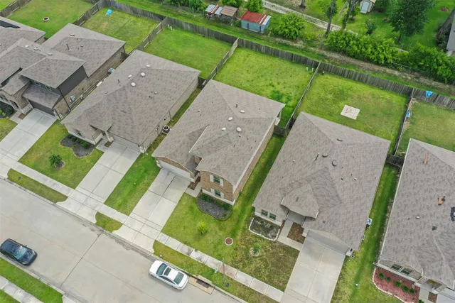 an aerial view of a house