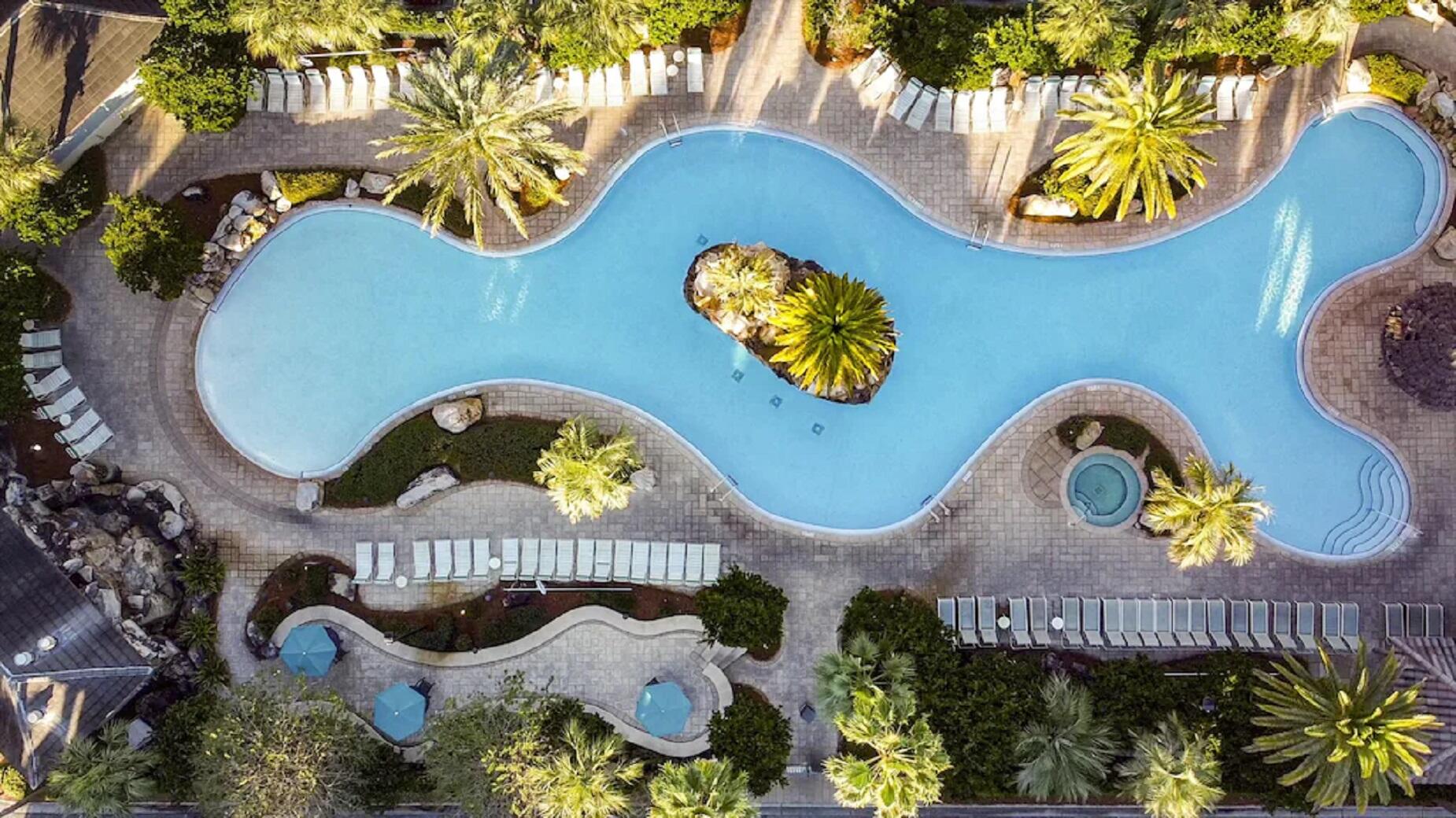 222 Kono Way Destin, FL 32541 - Photo 33 of 36 an aerial view of a swimming pool patio and outdoor seating