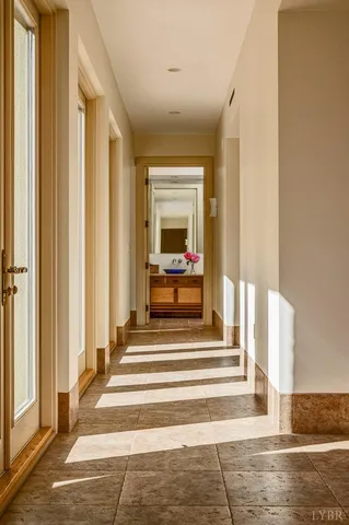 a bedroom with furniture and a bed