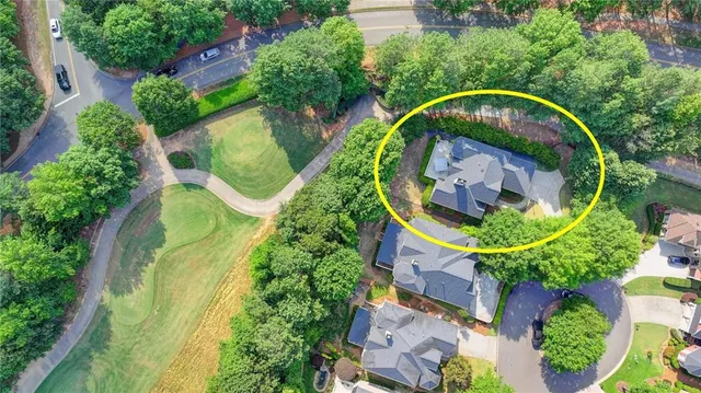 an aerial view of a house