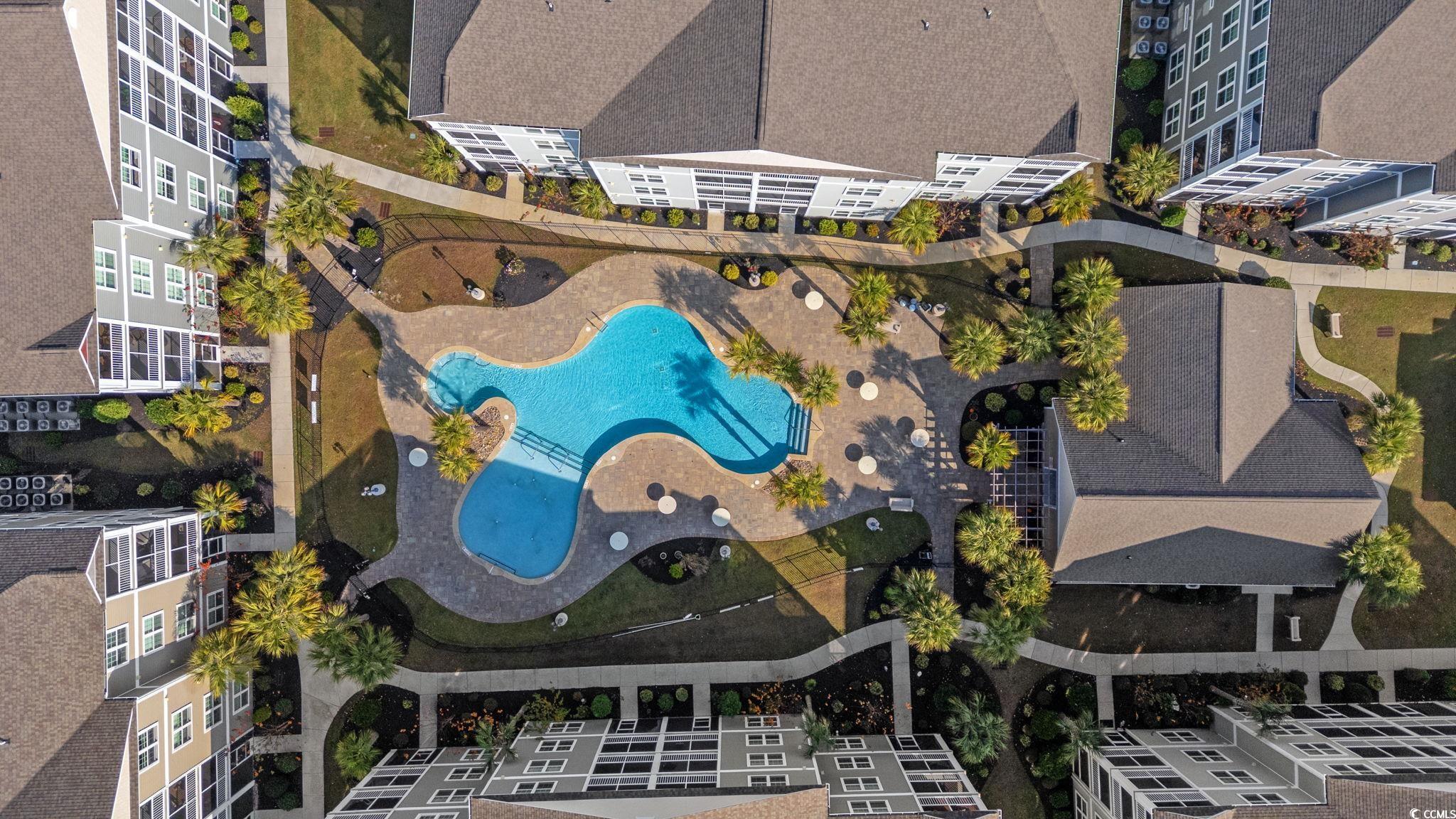 165 Ella Kinley Circle, Unit 302 Myrtle Beach, SC 29588 - Photo 32 of 38 Bird's eye view of a pool