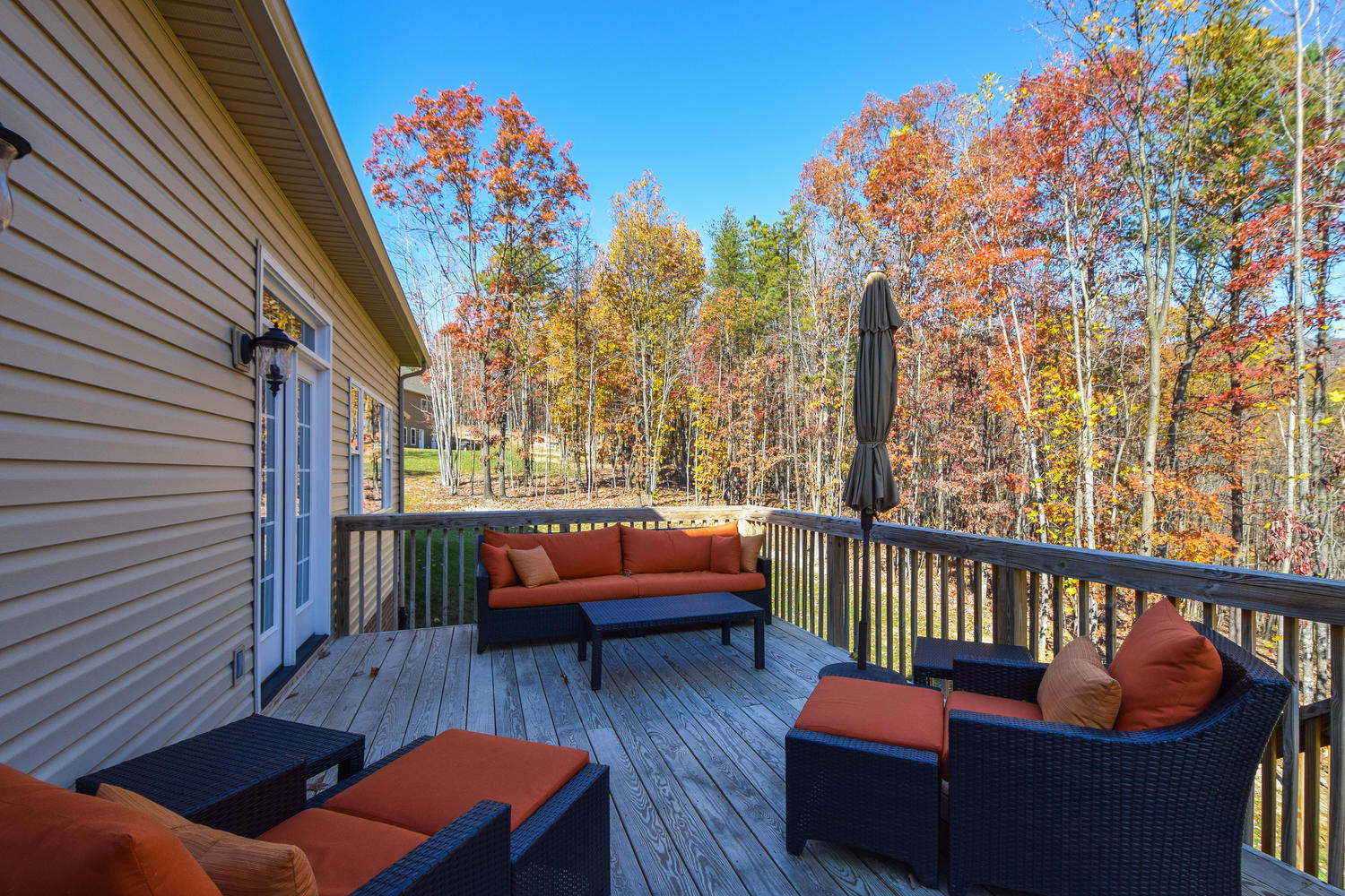 45 Turtle Rock Ridge Blue Ridge, VA 24064 - Photo 38 of 55 a balcony with wooden floor and outdoor seating