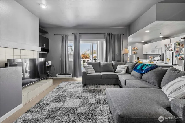 a living room with furniture and a couch