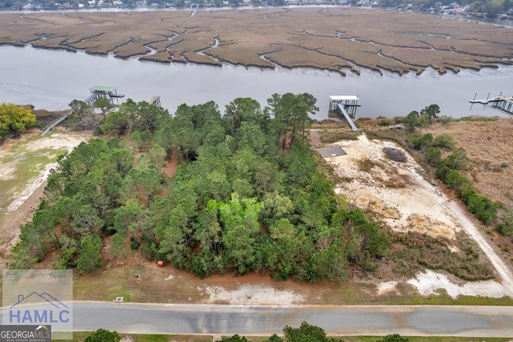 Lot 29 Jerico Marsh Road Midway, GA 31320 - Photo 9 of 14 an aerial view of a house with a yard and lake view
