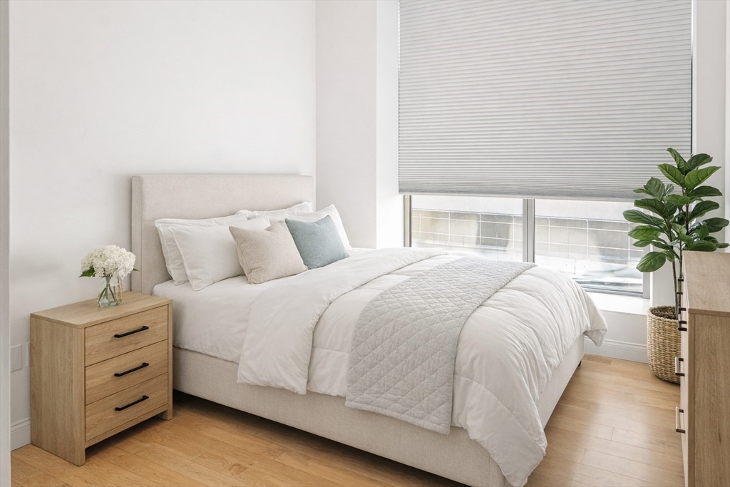 1 Garden Street, Unit 4 Boston, MA 02114 - Photo 3 of 10 a bedroom with a bed and a potted plant