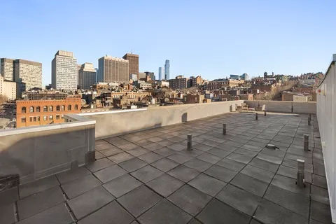 a view of terrace with city view