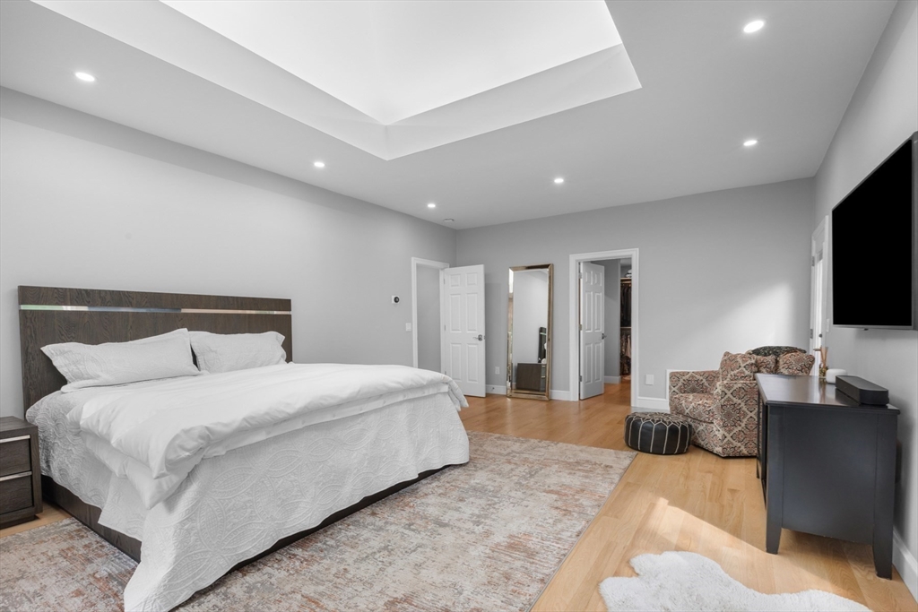 4 The Fairways Ipswich, MA 01938 - Photo 24 of 40 a bedroom with a bed and a flat screen television