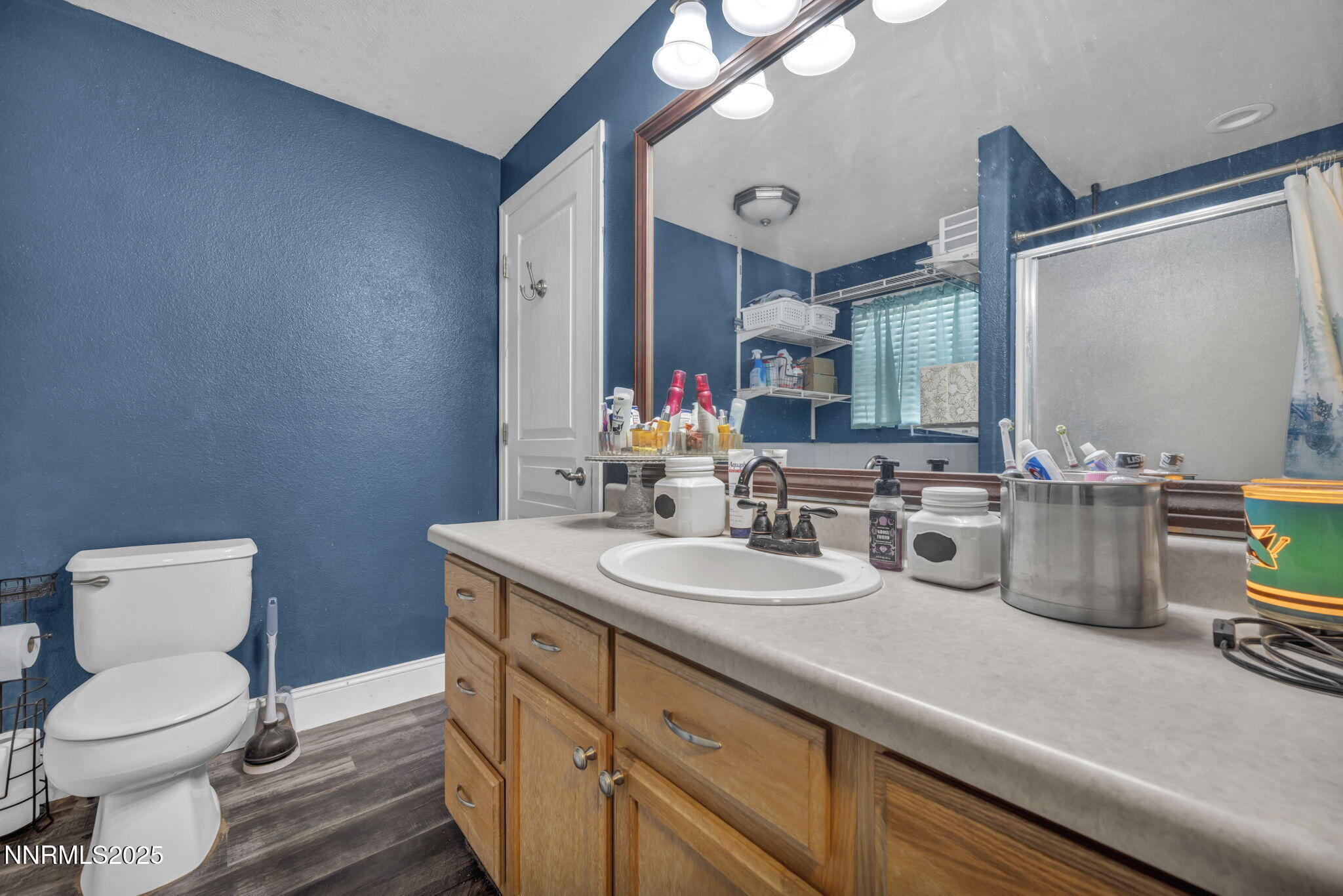 572 Spur Way Fernley, NV 89408 - Photo 28 of 48 a bathroom with a toilet a sink and mirror
