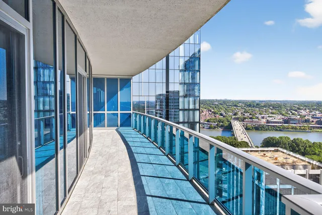 a view of balcony with city view