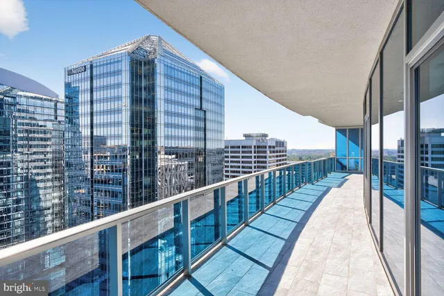 a view of balcony with city view