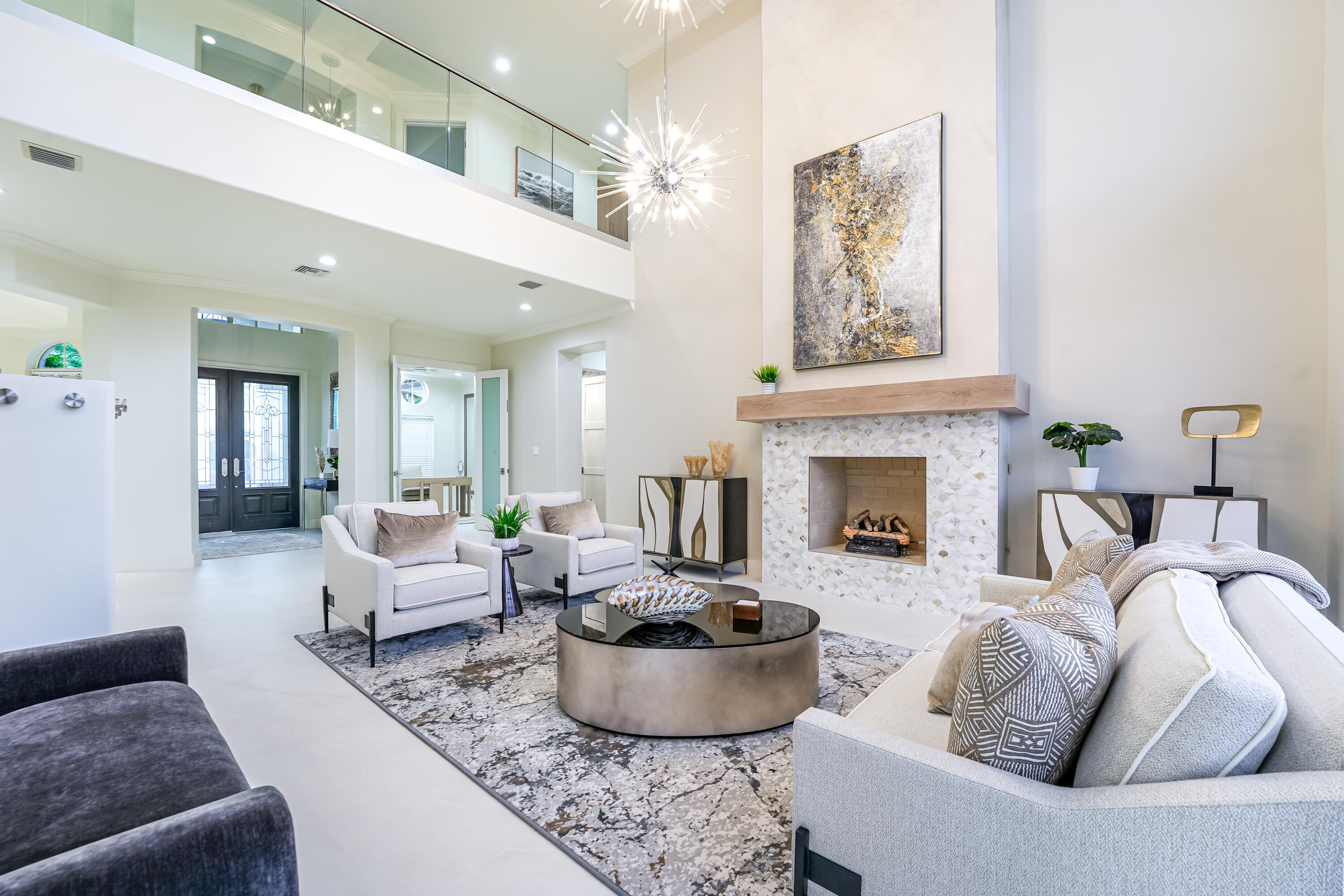 749 Northeast 71st Street Boca Raton, FL 33487 - Photo 7 of 43 a living room with furniture and a fireplace