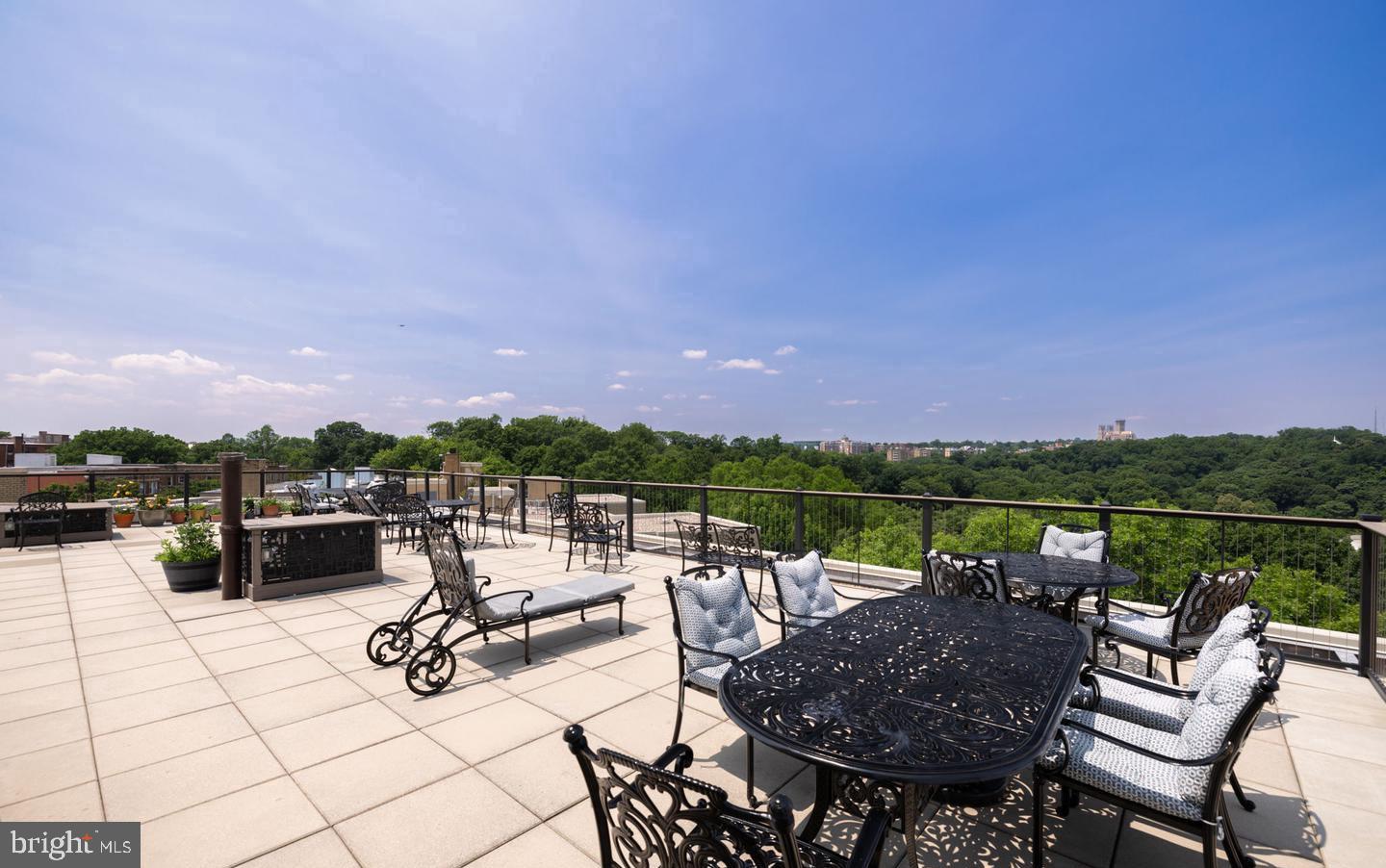 1801 Clydesdale Place Northwest, Unit 420 Washington, DC 20009 - Photo 25 of 33 a view of a roof deck with couches and wooden floor