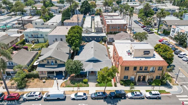 an aerial view of multiple houses