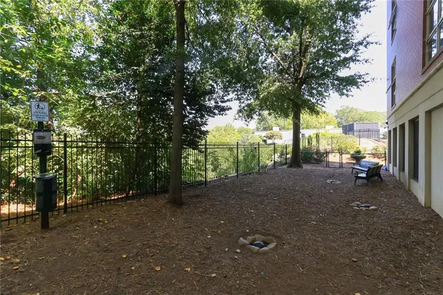 a view of road and trees