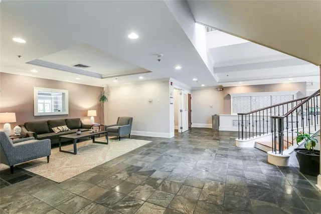 a living room with furniture