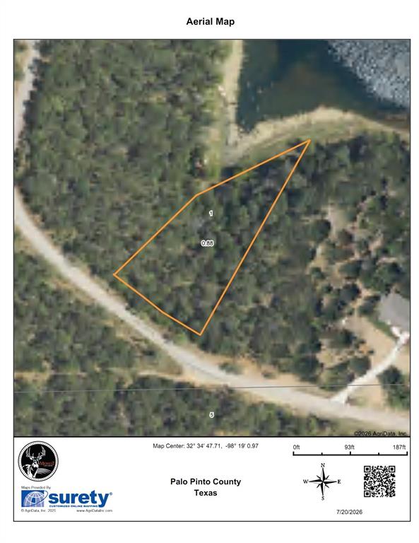 0 Mallard Circle Gordon, TX 76453 - Photo 3 of 12 Aerial Map. Presenting an overhead view of the property with outlined boundaries and geographic coordinates