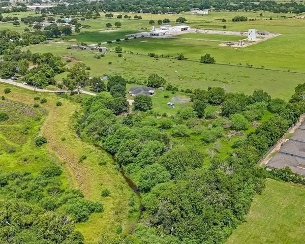 a view of a green field with an ocean