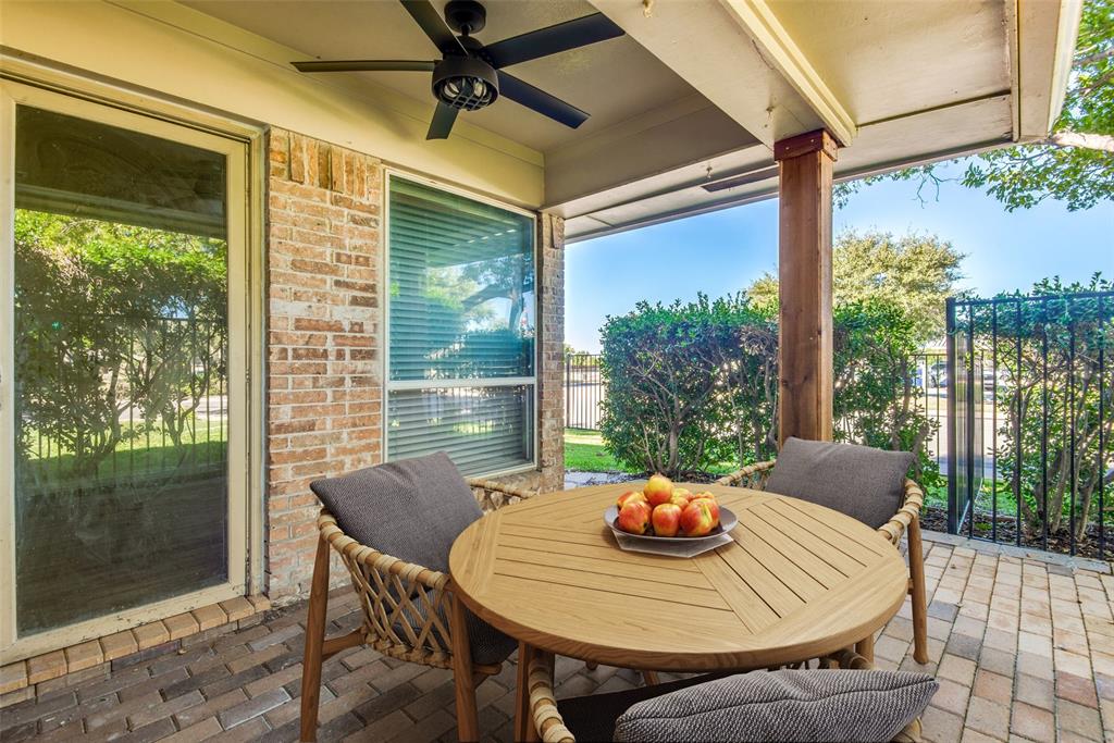 2700 Quail Ridge Drive Carrollton, TX 75006 - Photo 30 of 30 View of patio / terrace featuring outdoor dining area and ceiling fan