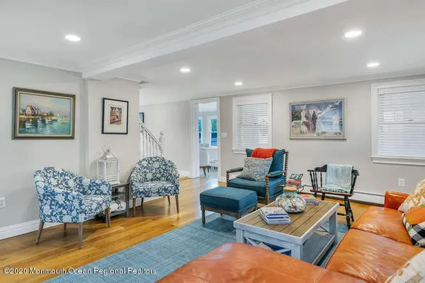 a living room with furniture and a couch