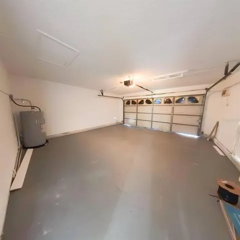 a view of a livingroom with shelves