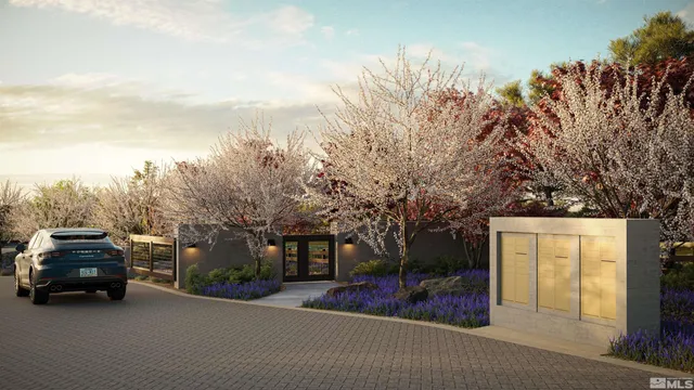 a view of a car parked in front of a house