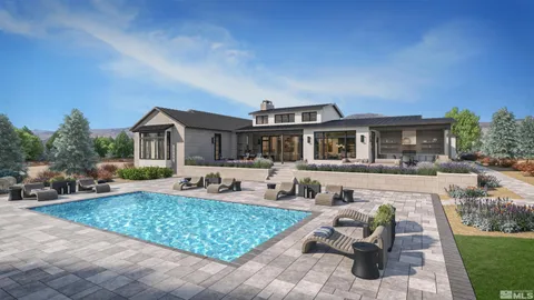 a front view of a house with patio