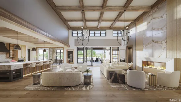 a room with lots of furniture and large windows