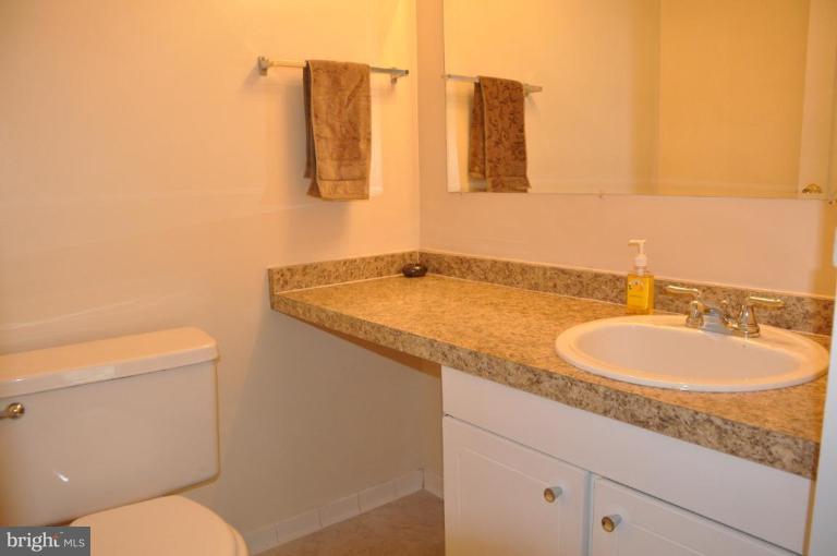 11240 Chestnut Grove Square, Unit 258 Reston, VA 20190 - Photo 13 of 19 a bathroom with a granite countertop toilet sink and mirror