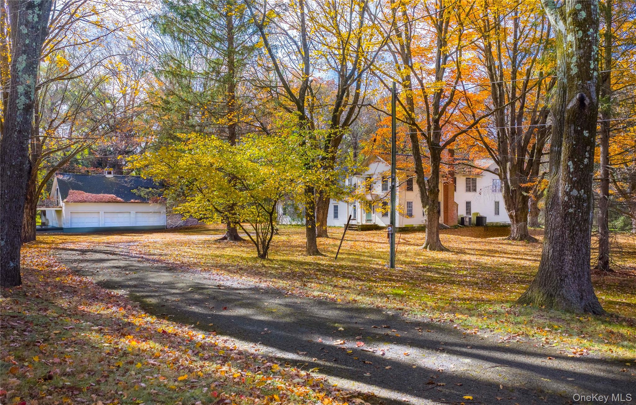 64 South Quaker Hill Road Pawling, NY 12564 - Photo 2 of 46 Obstructed view of property featuring a detached garage and a front yard