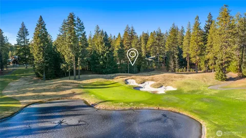 a view of a swimming pool with a yard