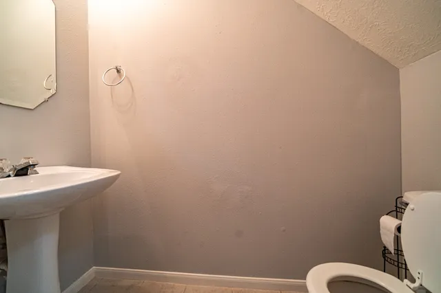 a bathroom with a sink a toilet