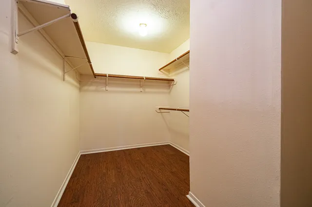 a view of small space with empty racks