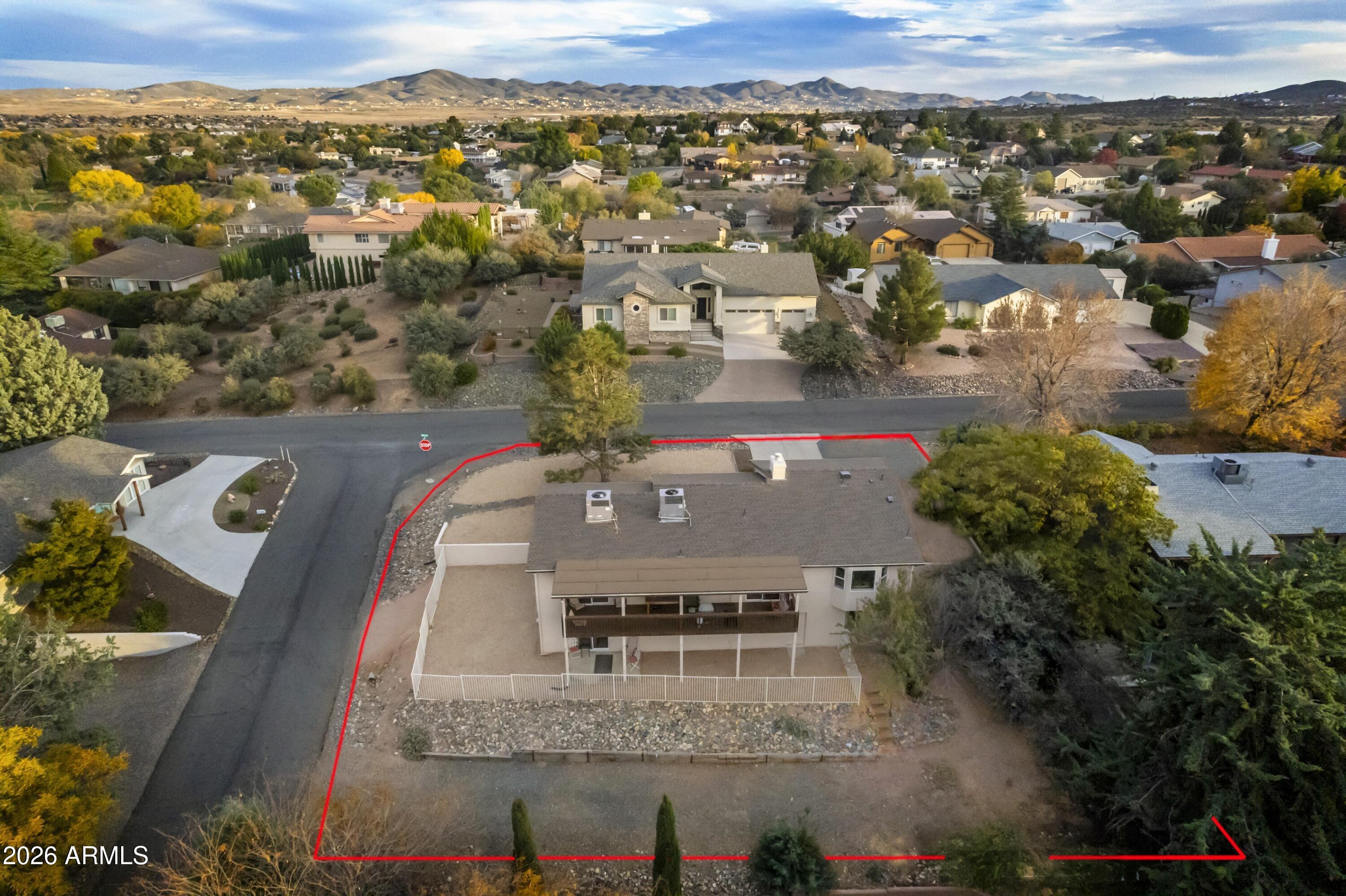 11160 Pima Road Dewey, AZ 86327 - Photo 43 of 58 an aerial view of a house with a yard
