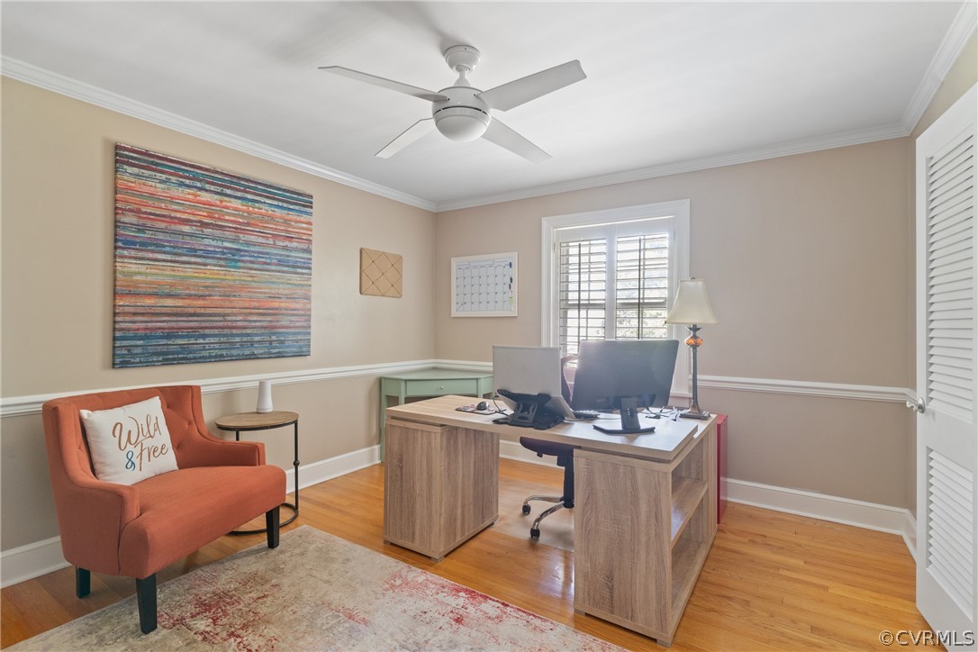 4430 Croatan Road Richmond, VA 23235 - Photo 16 of 44 a view of a workspace with furniture and a window