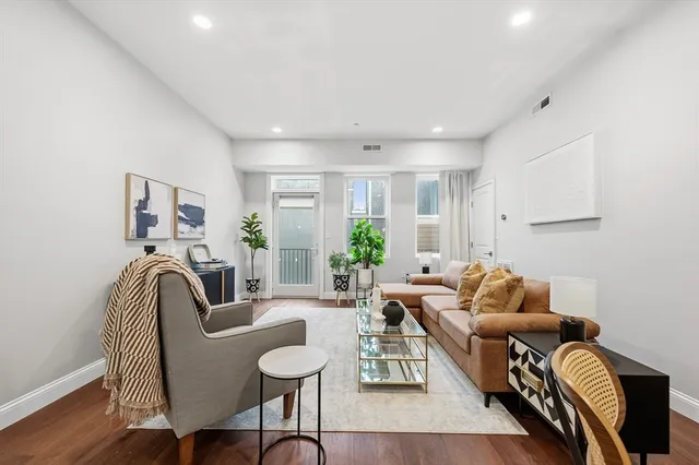 a living room with furniture