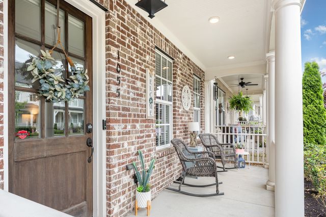 a building outdoor space with patio furniture