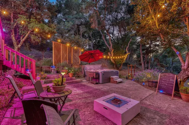 an outdoor space with patio