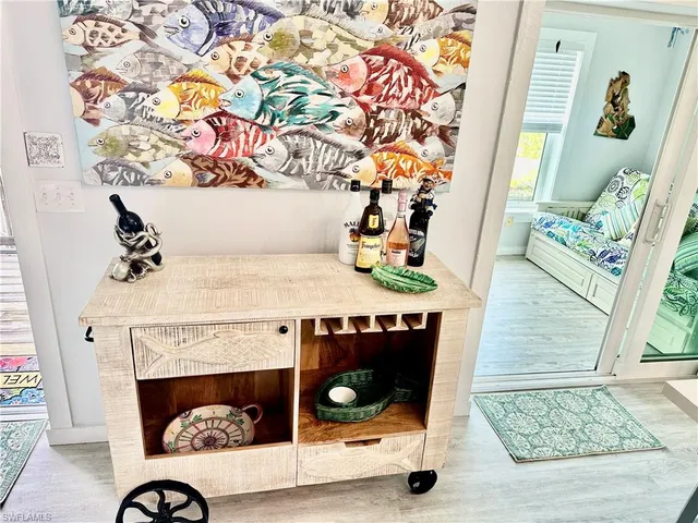 a living room with a fireplace