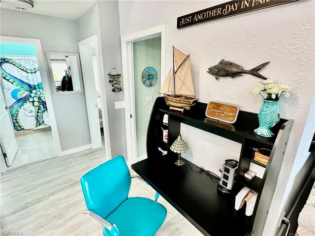 a living room with furniture