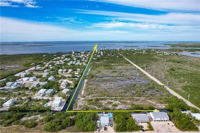 a view of a lake from a yard