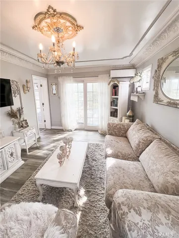 a view of a swimming pool with an outdoor seating