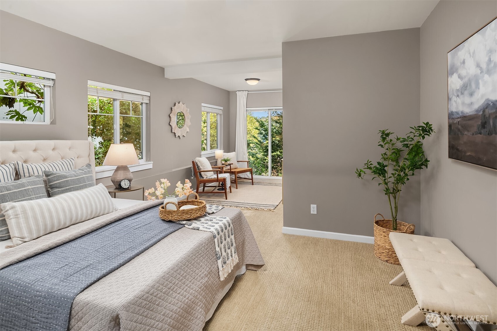2452 Southwest Webster Street Seattle, WA 98106 - Photo 17 of 28 a bedroom with furniture and a potted plant