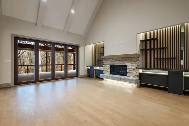 a view of hallway with cabinets