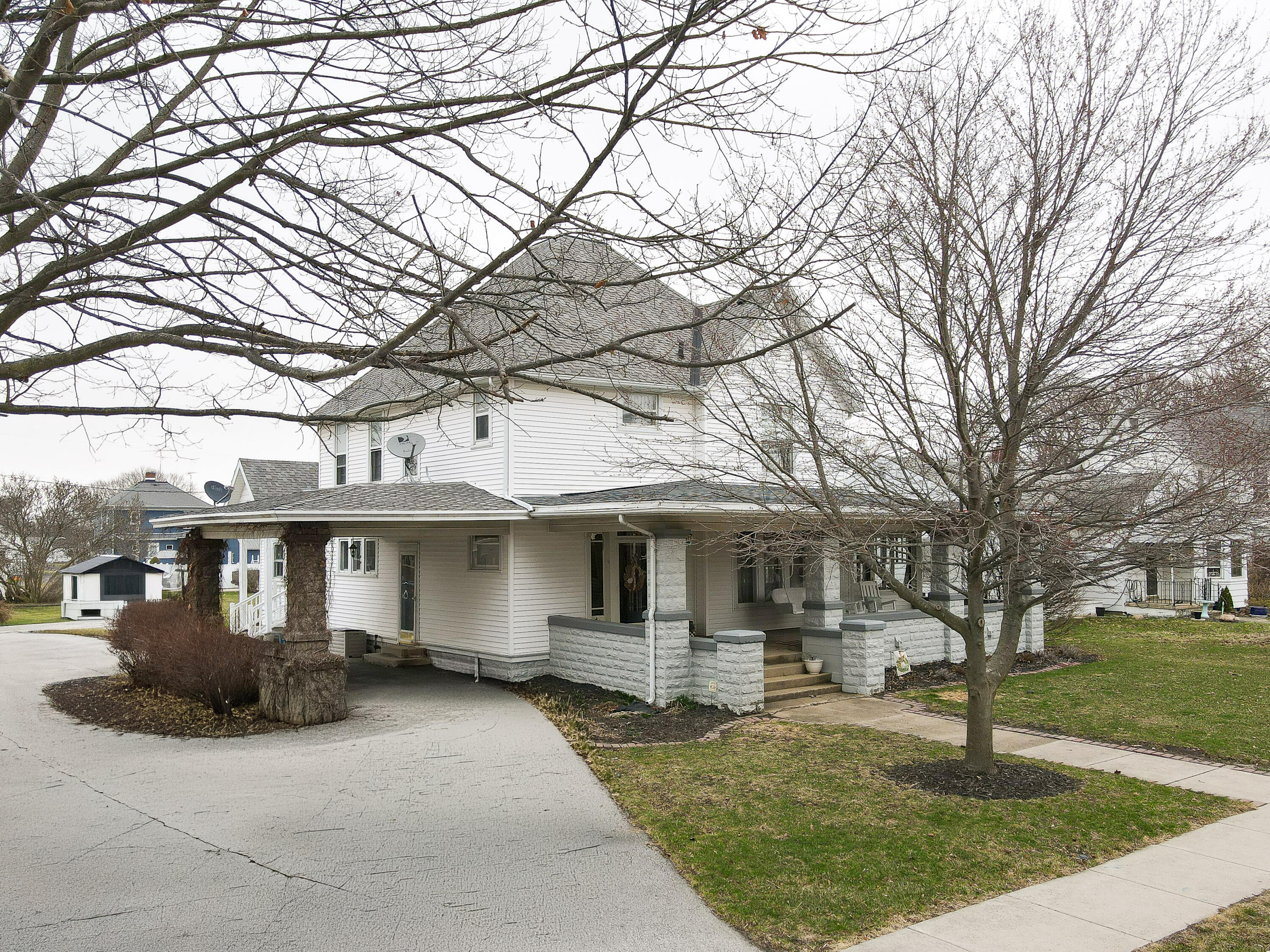 front view of a house with a yard