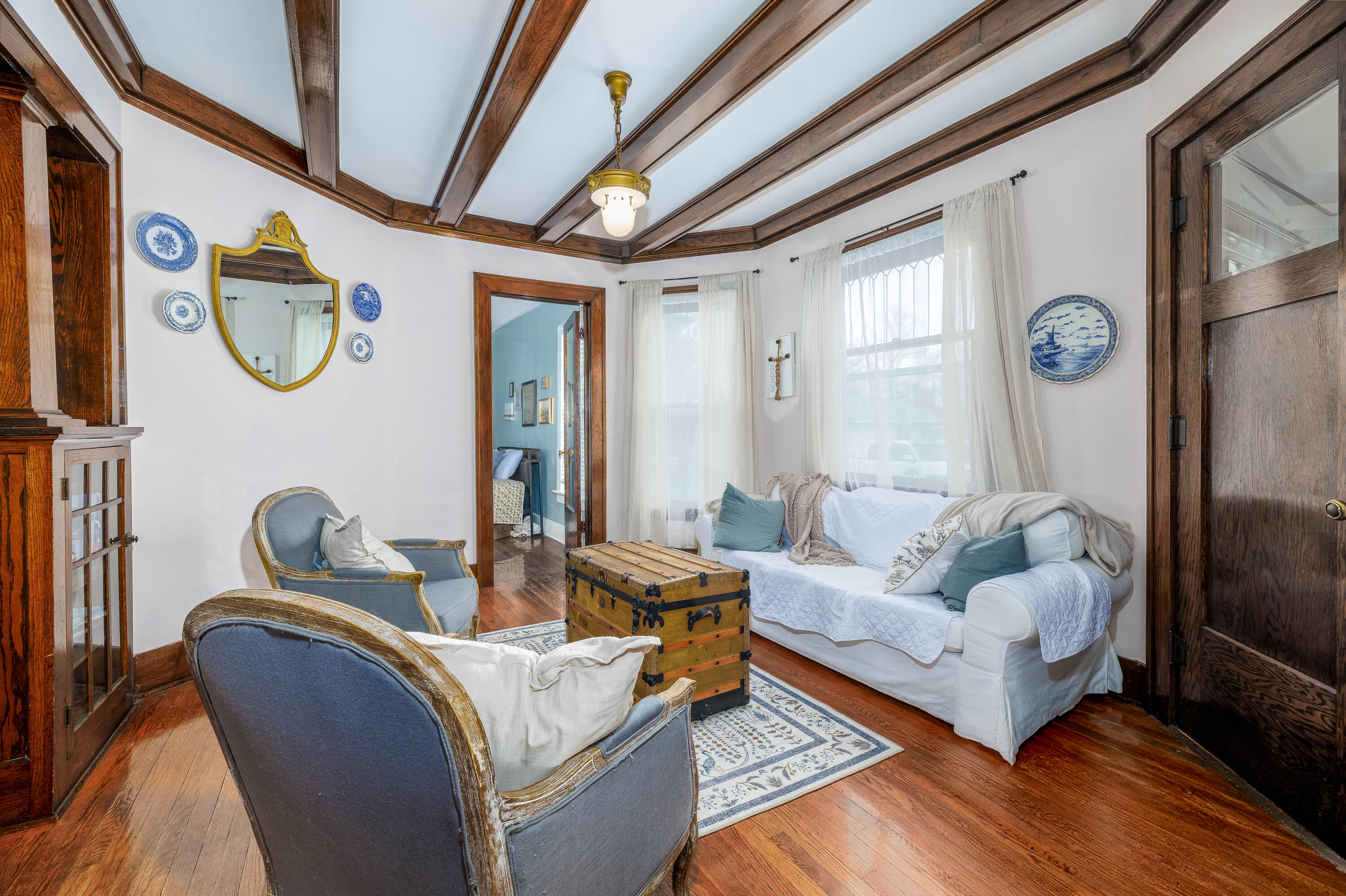 128 East Main Street Brook, IN 47922 - Photo 32 of 68 a living room with furniture and wooden floor