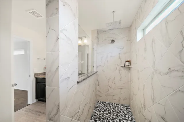 a bathroom with a shower