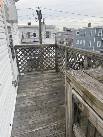 a view of a balcony with an outdoor space